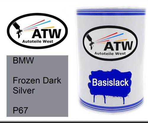 BMW, Frozen Dark Silver, P67: 500ml Lackdose, von ATW Autoteile West.